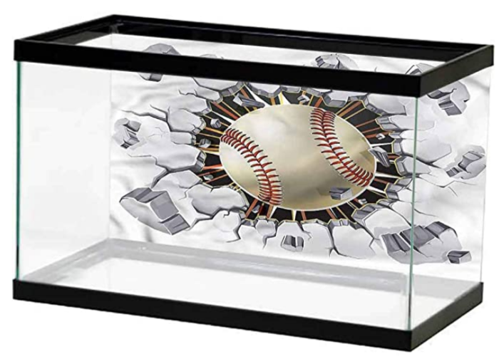 baseball themed fish tank